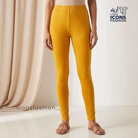 Woman-mustard-yellow-ankle-length-leggings