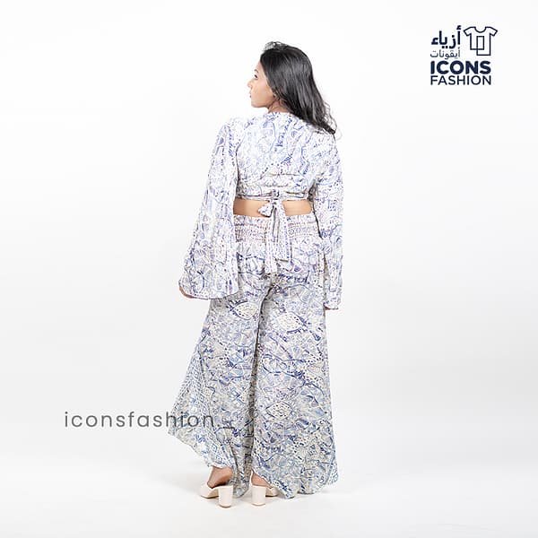 Multicolour-ladies-printed-crop-top-with-wide-leg-pants-co-ord-set