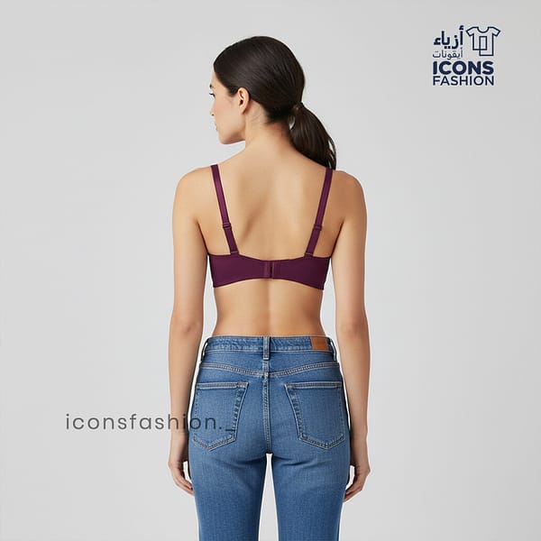 Women-purple-lace-padded-non-wired-bra-with-adjustable-straps