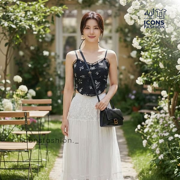 Black-camisole-top-with-floral-embroidery-sweetheart-neckline-and-spaghetti-straps