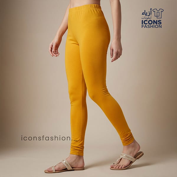Woman-mustard-yellow-ankle-length-leggings