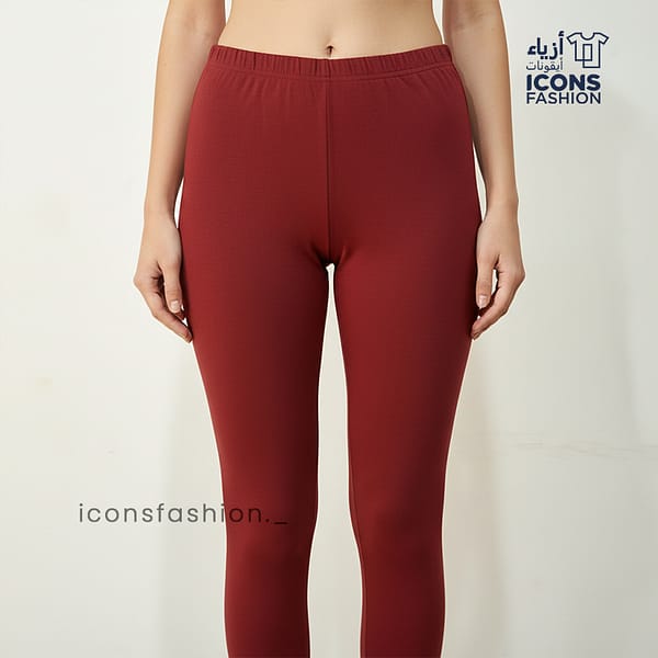 Woman-maroon-ankle-length-leggings