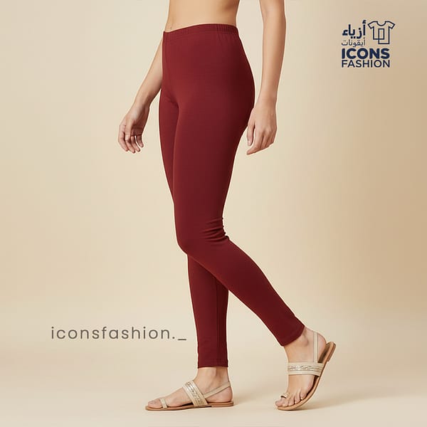 Woman-maroon-ankle-length-leggings