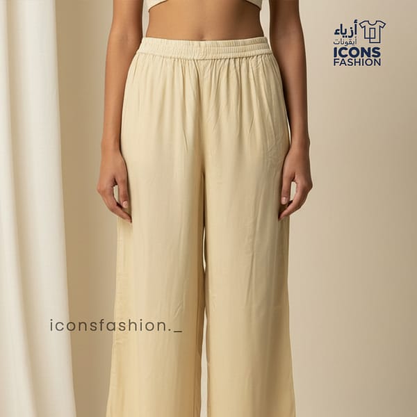 Women-beige-wide-leg-palazzo-pants-with-elasticated-waistband-and-ankle-length-fit