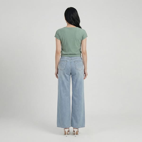 Sage-green-textured-cap-sleeve-round-neck-top-for-women