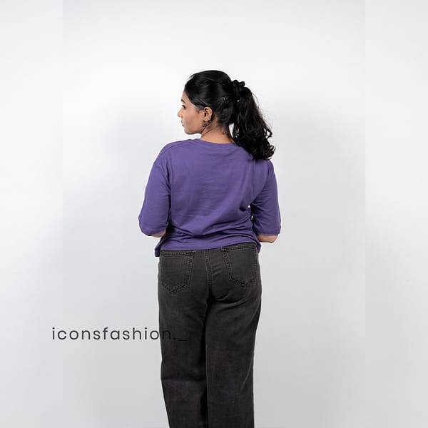 Purple-graphic-print-round-neck-half-sleeve-women’s-t-shirt