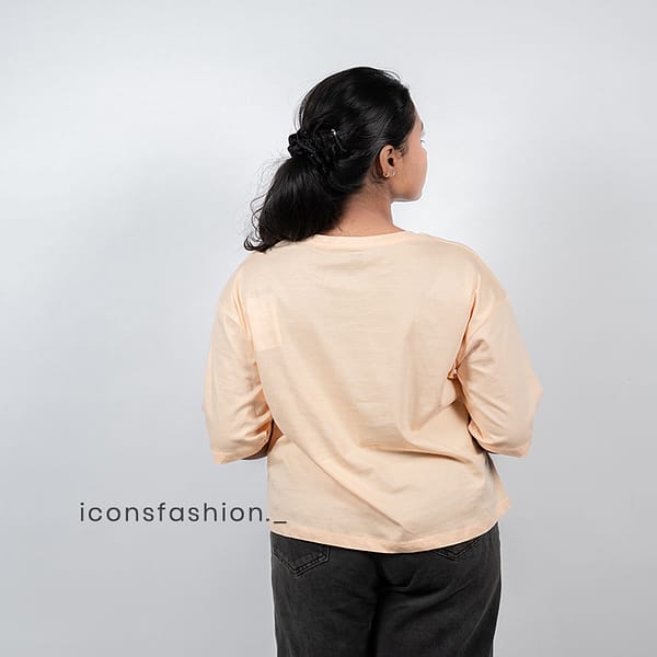 Peach-graphic-print-oversized-T-shirt