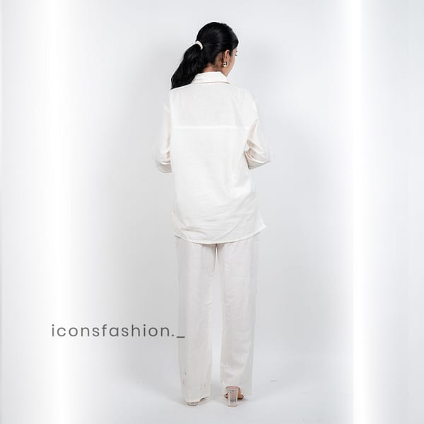 Women’s-white-minimal-co-ord-set-with-collared-shirt-and-straight-pants