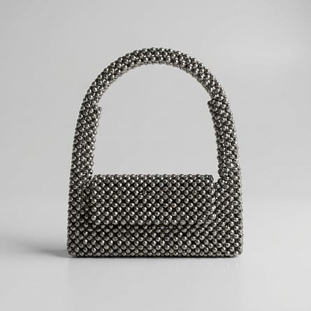 Silver-beaded-mini-handbag-with-top-handle-structured-evening-bag